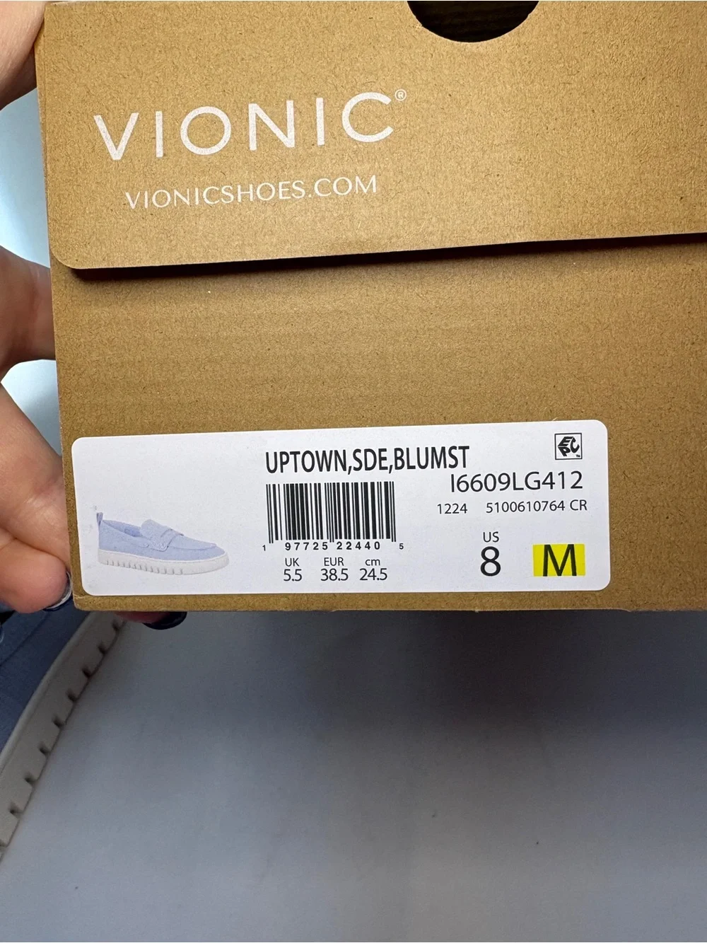 Vionic Women's Uptown Loafer Blue Mist Suede Size 8 NIB New in Box Travel Shoe